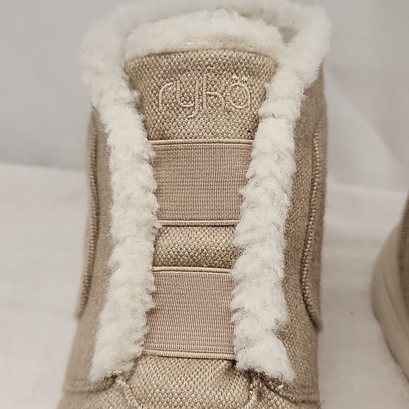 RYKA EVEREST GORE ANKLE BOOTS TAN LADIES SIZE 11/M IN VGUC SHEARLING FUR SLIP-ON - Picture 7 of 16